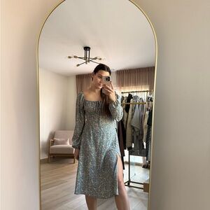 Floral Midi Long Sleeve Dress